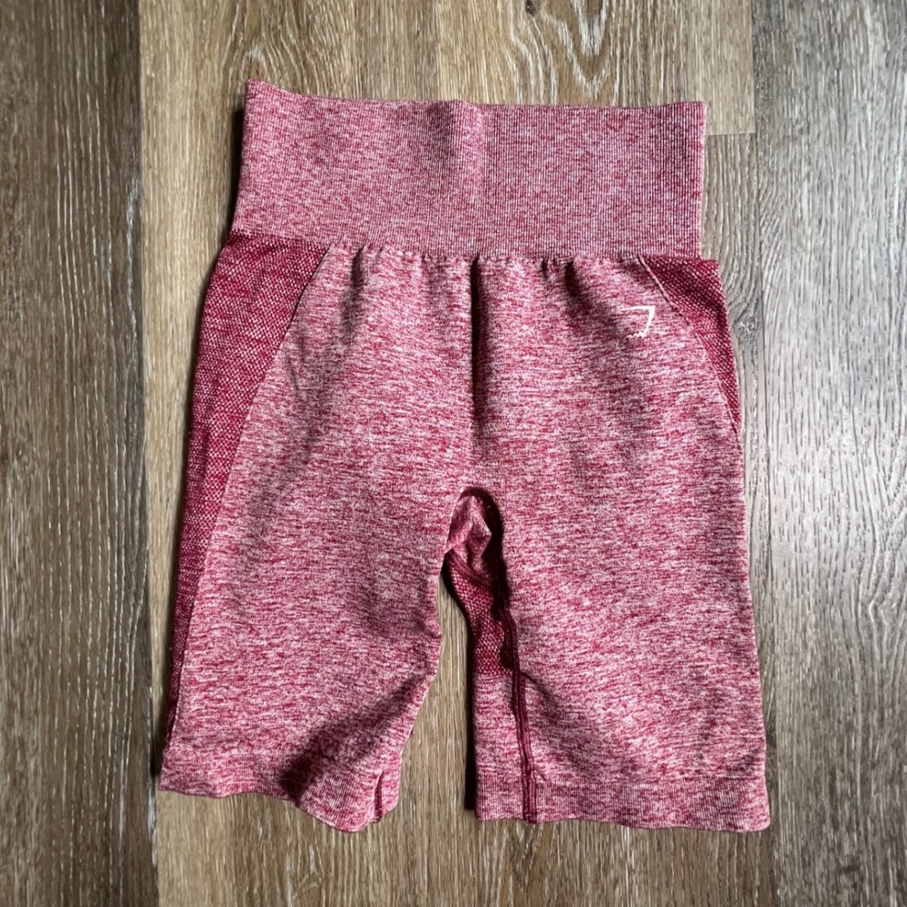 Gymshark Vital Seamless Shorts Womens S Red Marl High Waisted Athletic Biker